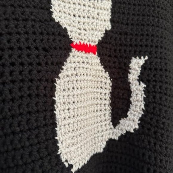 Crocheted Womens Chunky Black Cat Sweater Experiment New Handmade Pullover 3X - Picture 6 of 15